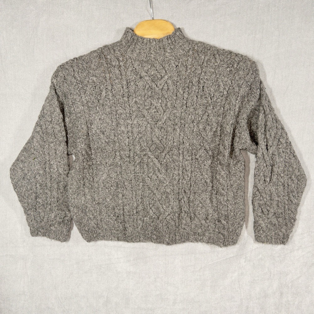 The Limited Hand Knit Cable Knit Aran‎ Wool Blend Fisherman Sweater Womens Large